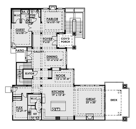 House Plan 81902 - Modern Style with 6901 Sq Ft, 5 Bed, 4 Bath, 2