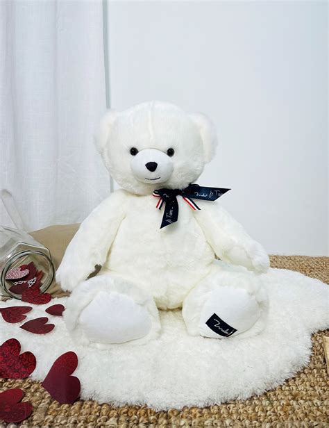 Lours Ma Lou Je Taime Ours En Peluche Blanc Gaby Cm