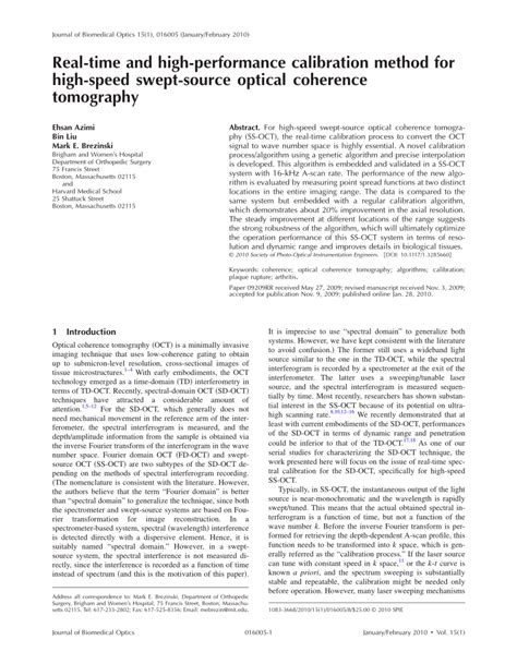 Pdf Real Time And High Performance Calibration Method For High Speed