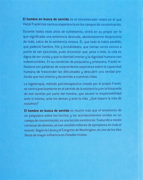 El Hombre En Busca De Sentido Viktor Frankl Editorial La Osa Mayor