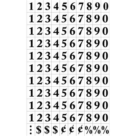 Magnetic Numbers Set, Black and White