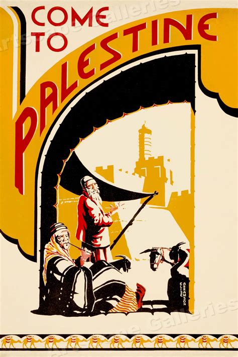 1930s Come To Palestine Vintage Style Middle East Travel Poster - 16x24 ...