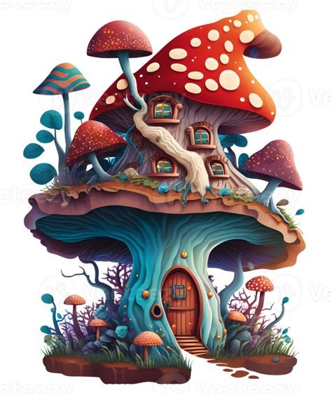 Mushroom House Fairy Tale Isolated Png