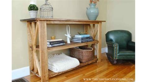 Rustic X Base Console Table Free Woodworking Plan