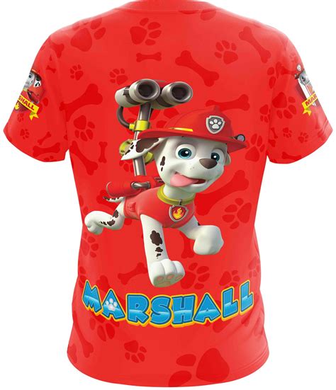 Camisa Infantil Personalizada Patrulha Canina Marsahall Elo