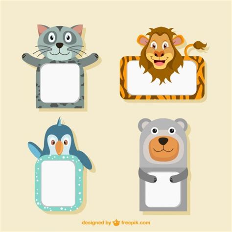 Premium Vector Cute Animal Frames Collection