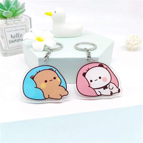 Bubu Dudu Acrylic Keychain Adorable Cat Couple Schoolbag Ornaments