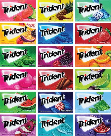 Niro Assortment Trident Chewing Gum Sampler Gum Variety Pack Sugar Free