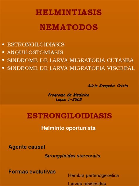 Helmintiasis Agentes Causales Ciclos De Vida Manifestaciones