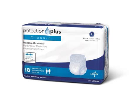 Medline Protection Plus Classic Protective Underwear, Large, 18 Ct ...