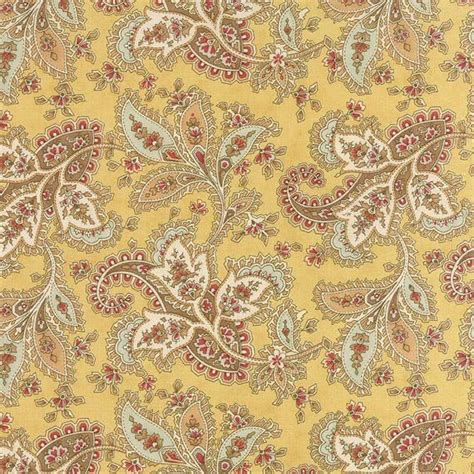 Yellow And Green Paisley Print Fabric