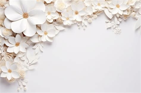 Premium AI Image Flowers On White With Copy Space