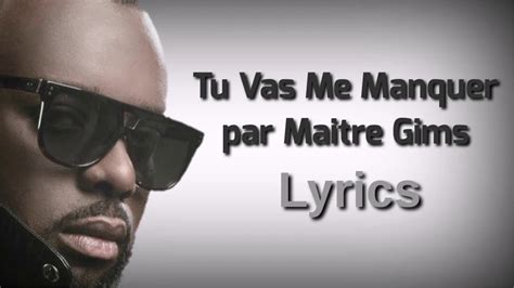 MAITRE GIMS Tu Vas Me Manquer Audio Lyrics YouTube