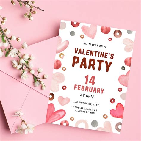 Editable Valentines Day Party Invitation Friends Valentines Party