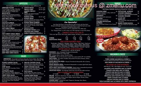 Menu at Pizza Pub, Portsmouth, Scioto Trail