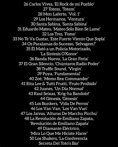 Estos Son Los 50 Mejores álbumes De Rock Latinoamericano Según Rolling