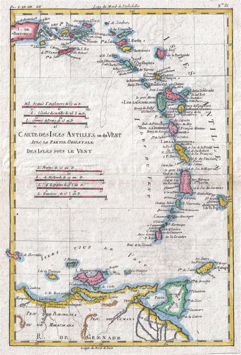 Large Detailed Old Political Map Of Lesser Antilles 1780 Lesser