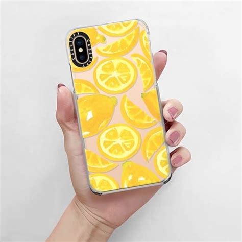 Casetify Snap Iphone Xs Case Watercolor Lemon Fruit Citrus Yellow Tropical Fruit By