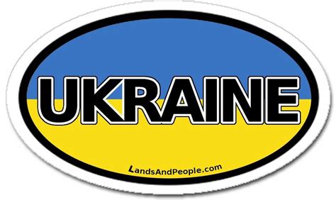 Ukraine Vinyl Sticker Oval For Cars Any Surface Lands And People