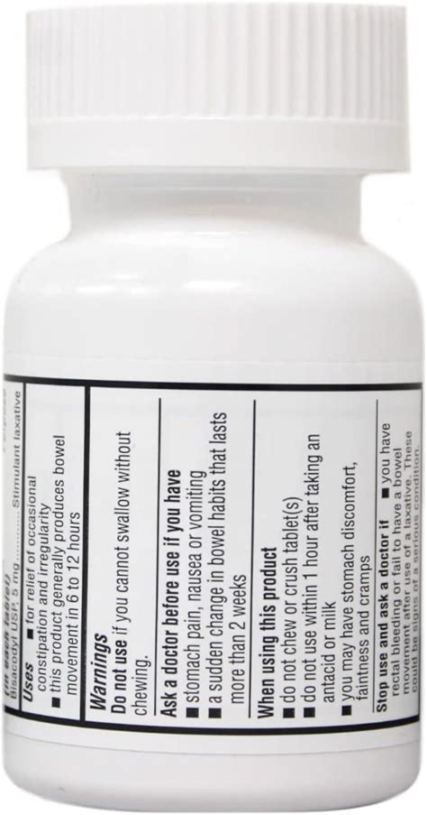 Major Pharmaceuticals Bisacodyl Stimulant Laxative 5mg Enteric Coated