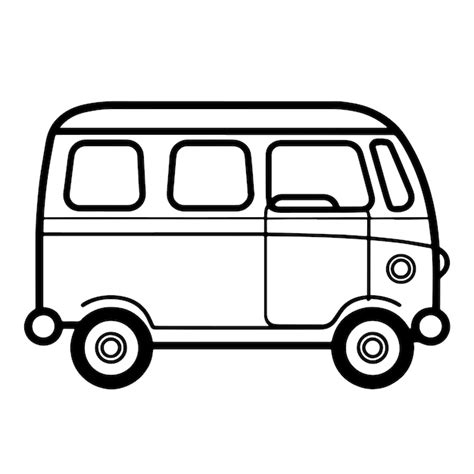 Clean And Minimalist Van Outline Icon Ideal For Logistic Graphics