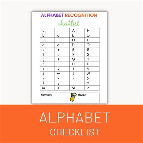 Alphabet List Printable Za