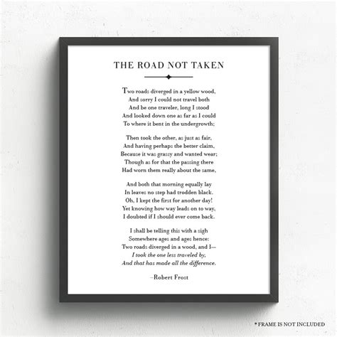 The Road Not Taken Poem Robert Frost Papermints