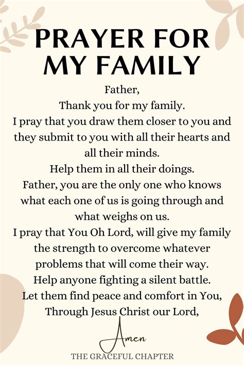 23 Powerful Prayers For Your Family - The Graceful Chapter