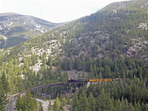 Train passing below the bike path above Georgetown. | Bike path