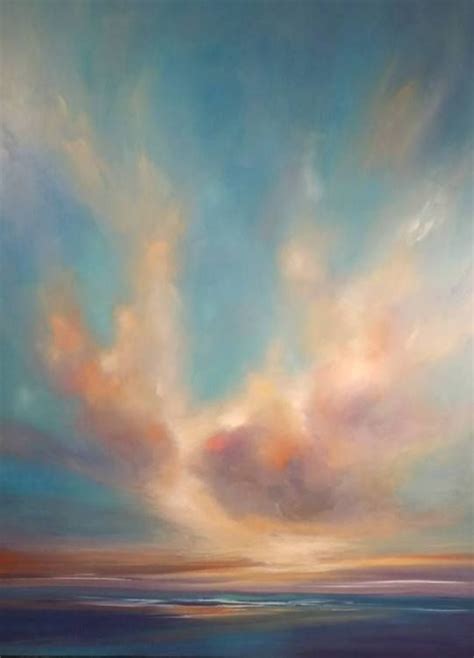 An Oil Painting Of Clouds Over The Ocean