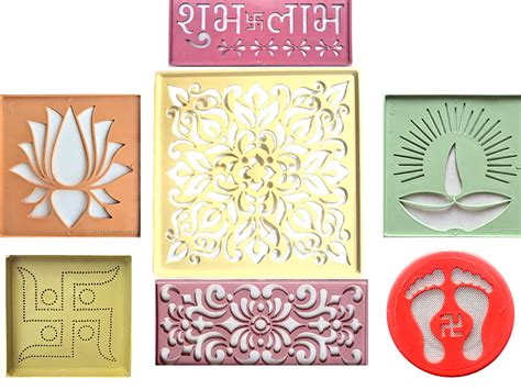 Buy Artonezt Ready To Draw Plastic Rangoli Making Stencils With Rangoli