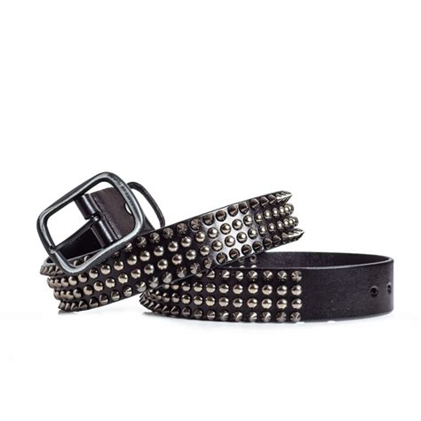 Spiked Leather Belt Black Sizes 30 44in Laticci