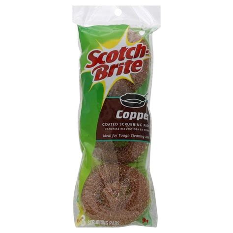 Scotch Brite Copper Coated Scrubbing Pads 3 Ct Instacart