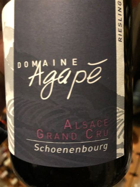 2019 Domaine Agape Riesling Schoenenbourg France Alsace Alsace Grand