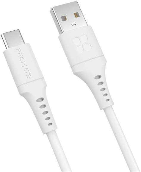 Promate USB To USB C Cable Durable Silicone Type C Charging Cable With