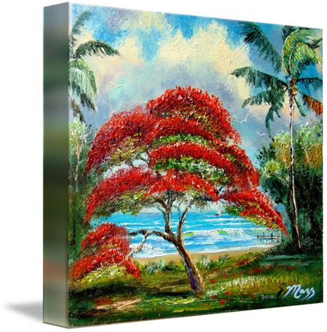 Royal Poinciana Tree Painting by Mazz Original Paintings