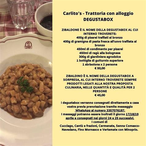 Menu Da Ristorante Trattoria Con Alloggio Carlito S Cucciago