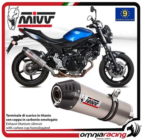 Mivv Exhaust Slip On Oval Approved Titanium Suzuki Sv