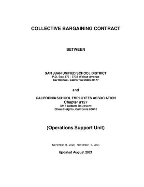 Fillable Online Collective Bargaining Contract Operations Support