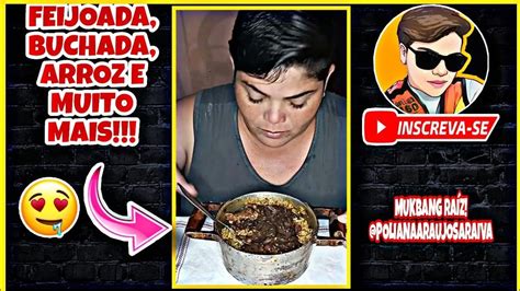 MUKBANG RAÍZ FEIJOADA BUCHADA ARROZ FARINHA PIMENTA CEBOLA CRUA E