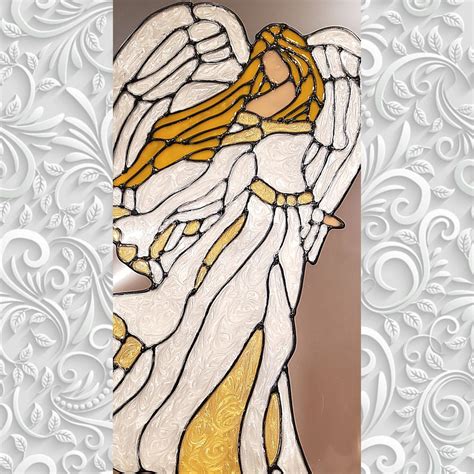 Holiday Angel Window Cling Faux Stained Glass Stained Glass Window