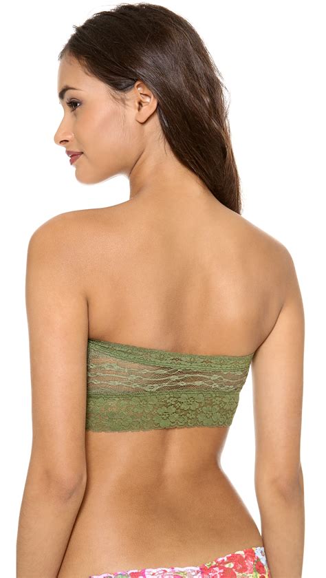 Lyst Free People Stretch Lace Bandeau Bra In Green