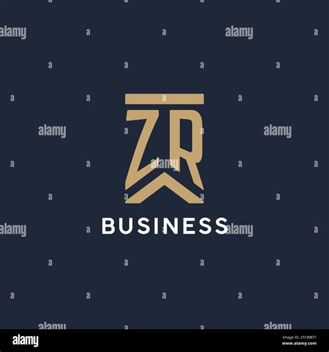 Zr Initial Monogram Logo Design In A Rectangular Style With Curved Side