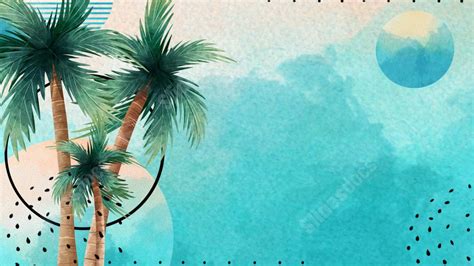 Blue The Sea Water Palm Tree Beautiful Nature Powerpoint Background For