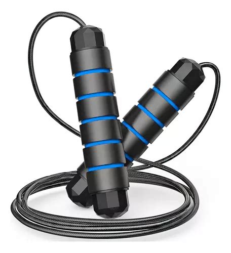 Corda De Pular Cross Rolamento Speed Rope Profissional Fit Cor Azul