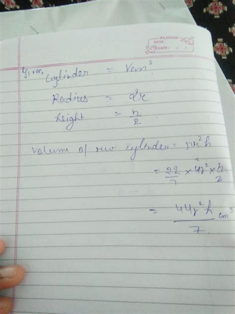 A Cylinder Has A Volume V Cm If The Radius Of A Cylinder Is Doubled