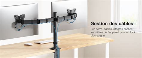 HUANUO Support Double Moniteur pour écrans 13 27 Pouces Bras avec 2