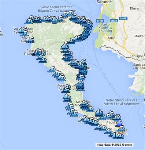 In Corfu Beaches Bays And Ports Corfu Corfu Beaches Map