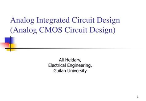 Ppt Analog Integrated Circuit Design Analog Cmos Circuit Design