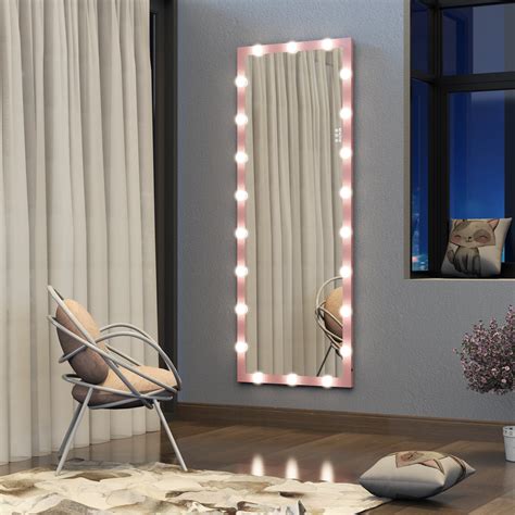 Tensun X Inch Full Length Mirror With Touch Control Lights Wall